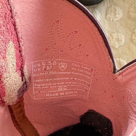 Ariat Pink and Purple Heeled Boots - Picture 5 of 6